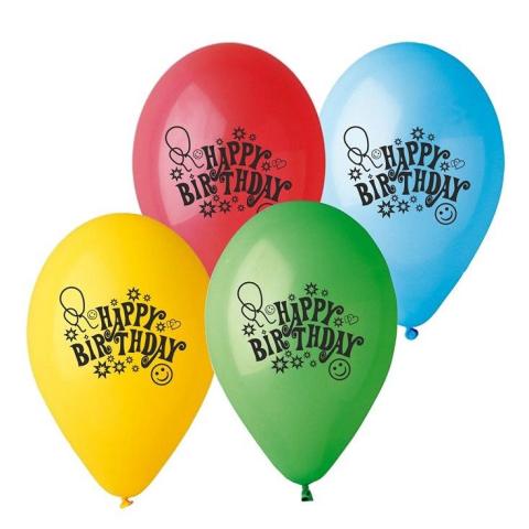 Balonky nafukovací 100ks s potiskem Happy